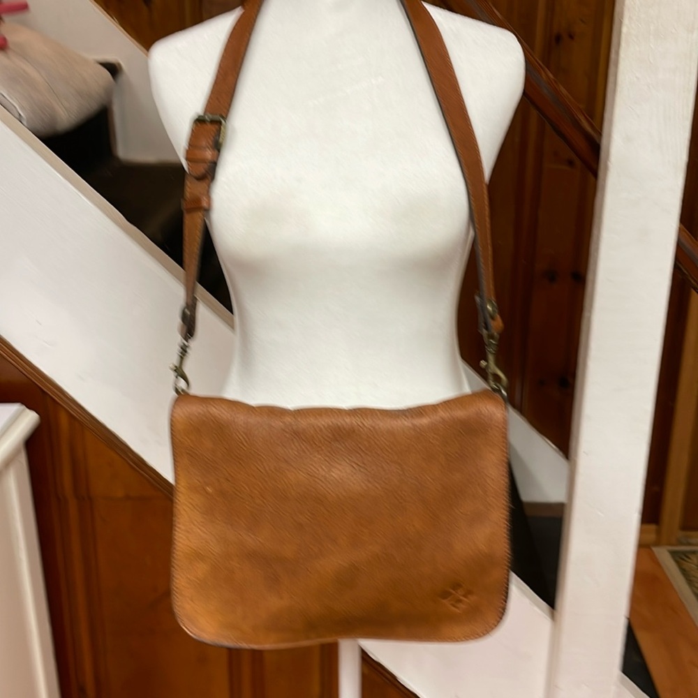 Patricia Nash brown leather crossbody satchel bag